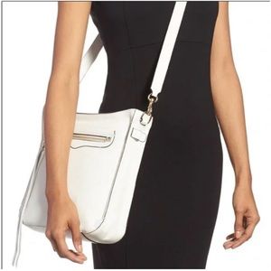 Rebecca Minkoff White Leather Regan Feed Bag Crossbody & Messenger